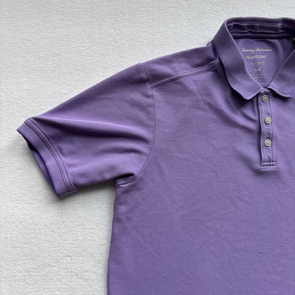 Tommy Bahama Men Large ISLANDZONE Polo Purple Supima Cotton Short Sleeve - Picture 4 of 14